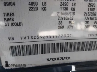 2005 Volvo XC70 with VIN YV1SZ592551177901, listed as a IAAI auction lot 42053579 with 172,543 mi miles and . Bid and sale history available at DreamBid. Image 9.