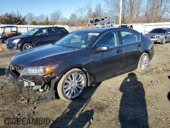 2014 Acura RLX Advance with VIN JH4KC1F91EC006406, listed as a Copart auction lot 45450345 with 187,089 mi miles and Salvage Title. Bid and sale history available at DreamBid. Image 1.