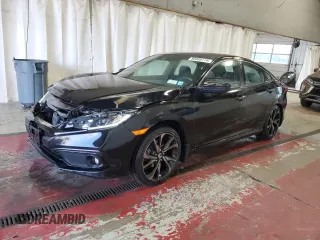 2021 Honda Civic Sedan Sport with VIN 2HGFC2F80MH505002, listed as a Copart auction lot 80988774 with 18,575 mi miles and Salvage Title. Bid and sale history available at carsss.com. Image 1.