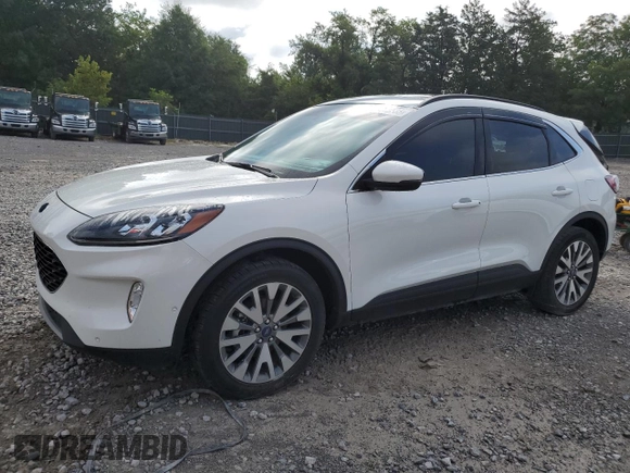 2020 Ford Escape Titanium with VIN 1FMCU9J91LUC38161, listed as a Copart auction lot 64293535 with 48,682 mi miles and Salvage title. Bid and sale history available at DreamBid. Image 1.