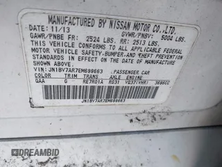 2014 Infiniti Q50 Sport with VIN JN1BV7AR7EM699663, listed as a IAAI auction lot 41532264 with 124,701 mi miles and . Bid and sale history available at DreamBid. Image 9.