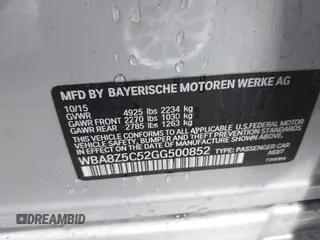 2016 BMW 3 Series 328i Gran Turismo xDrive z VIN WBA8Z5C52GG500852, wystawiony jako IAAI lot #41764251 z przebiegiem 96 176 mil mil oraz . Historia ofert i sprzedaży dostępna na DreamBid. Obrazek 9.