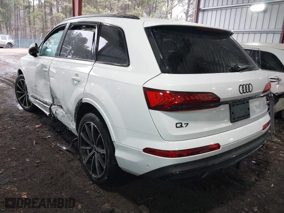 2023 Audi Q7 Premium Plus with VIN WA1LXBF76PD002387, listed as a IAAI auction lot 41307681 with 27,674 mi miles. Bid and sale history available at carsss.com. Image 3.