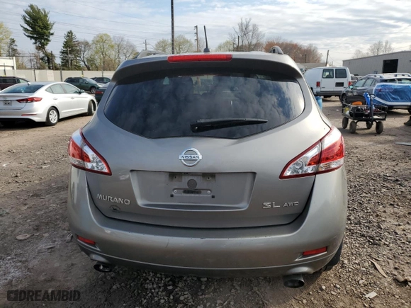 2011 Nissan Murano SV with VIN JN8AZ1MW9BW166679, listed as a Copart auction lot 52554785 with 217,645 mi miles and Salvage Title. Bid and sale history available at carsss.com. Image 6.