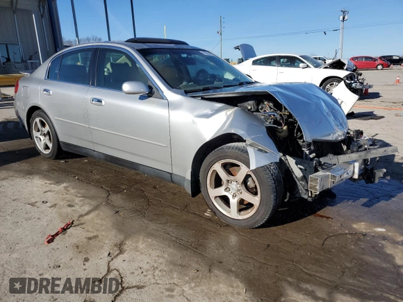 2004 Infiniti G35 w/Leather with VIN JNKCV51E24M614955, listed as a Copart auction lot 46653685 with 187,864 mi miles and Salvage Title. Bid and sale history available at DreamBid. Image 4.