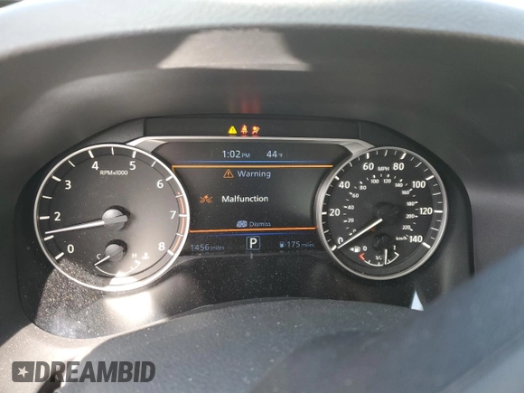 2025 Nissan Altima SV with VIN 1N4BL4DW1SN336595, listed as a Copart auction lot 48721885 with 1,456 mi miles and Salvage Title. Bid and sale history available at DreamBid. Image 9.