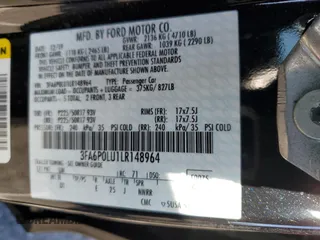 2020 Ford Fusion Hybrid SE with VIN 3FA6P0LU1LR148964, listed as a Copart auction lot 43479143 with 0 mi miles. Bid and sale history available at carsss.com. Image 14.