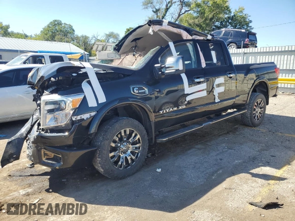2017 Nissan Titan Platinum Reserve z VIN 1N6BA1F45HN546567, wystawiony jako Copart lot #73242964 z przebiegiem Nie podano mil oraz Szkoda całkowita • Salvage title. Historia ofert i sprzedaży dostępna na DreamBid. Obrazek 1.