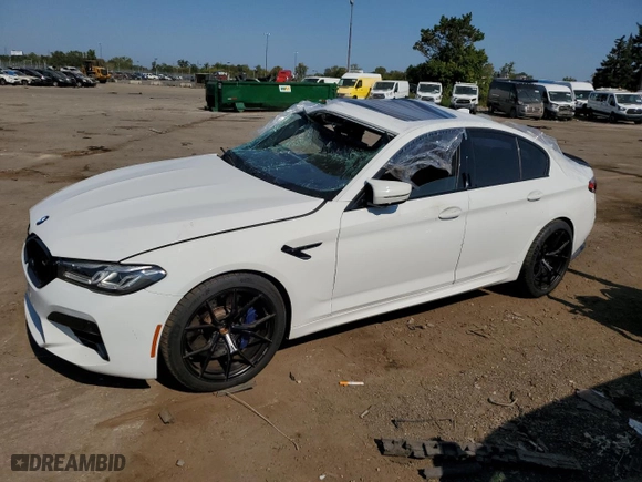 2021 BMW M5 with VIN WBS83CH00MCF22708, listed as a Copart auction lot 71640904 with 0 mi miles and Clean Title. Bid and sale history available at carsss.com. Image 1.