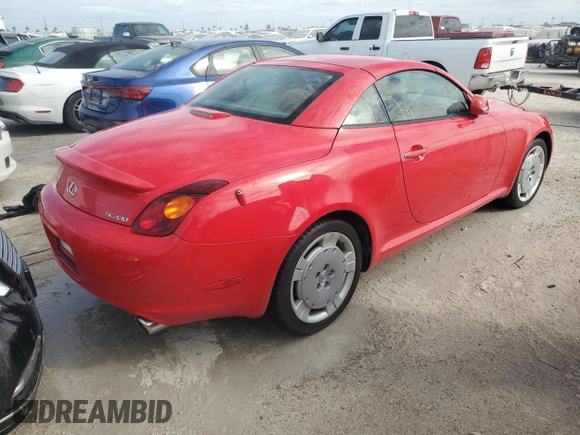 2002 Lexus SC 430 with VIN JTHFN48YX20012798, listed as a Copart auction lot 75269794 with 81,421 mi miles and Non Repairable. Bid and sale history available at DreamBid. Image 3.
