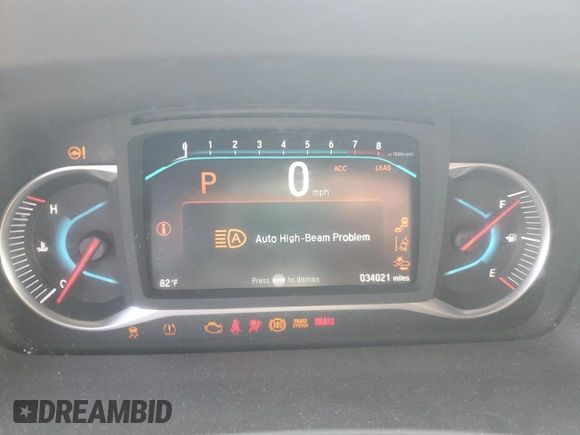2022 Honda Pilot EX-L with VIN 5FNYF5H54NB014880, listed as a Copart auction lot 50223345 with 34,021 mi miles and Salvage title. Bid and sale history available at DreamBid. Image 9.