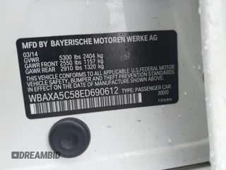 2014 BMW 5 Series 535d with VIN WBAXA5C58ED690612, listed as a IAAI auction lot 41570616 with 95,124 mi miles and . Bid and sale history available at carsss.com. Image 9.