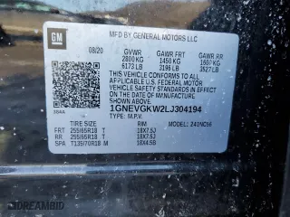 2020 Chevrolet Traverse LT Cloth with VIN 1GNEVGKW2LJ304194, listed as a Copart auction lot 44884525 with 78,728 mi miles and Salvage Title. Bid and sale history available at carsss.com. Image 13.