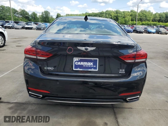 2018 Genesis G80 3.8L with VIN KMHGN4JE8JU240226, listed as a Copart auction lot 61065465 with 39,863 mi miles and Salvage title. Bid and sale history available at DreamBid. Image 6.