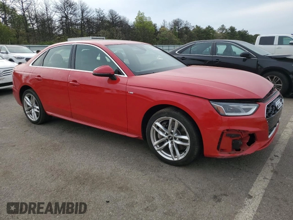 2020 Audi A4 Premium with VIN WAUDNAF40LN013144, listed as a Copart auction lot 56367095 with 22,424 mi miles and Salvage title. Bid and sale history available at DreamBid. Image 4.