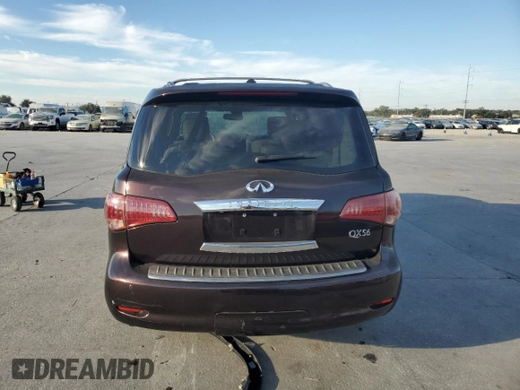 2011 Infiniti QX56 7-passenger with VIN JN8AZ2NE8B9001099, listed as a Copart auction lot 76417474 with 0 mi miles and Clean Title. Bid and sale history available at carsss.com. Image 6.