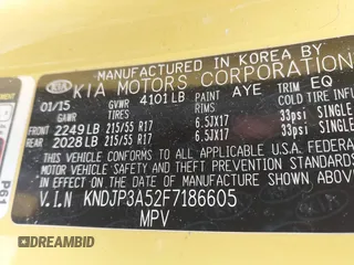2015 Kia Soul + with VIN KNDJP3A52F7186605, listed as a IAAI auction lot 41711620 with 68,205 mi miles. Bid and sale history available at carsss.com. Image 9.