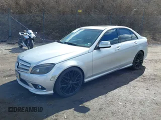 2009 Mercedes-Benz C-Class 3.5L Sport with VIN WDDGF56XX9F210202, listed as a IAAI auction lot 41671054 with 193,450 mi miles. Bid and sale history available at carsss.com. Image 2.