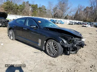 2018 Kia Stinger with VIN KNAE15LA2J6017155, listed as a Copart auction lot 46068735 with 98,295 mi miles and Salvage Title. Bid and sale history available at DreamBid. Image 4.