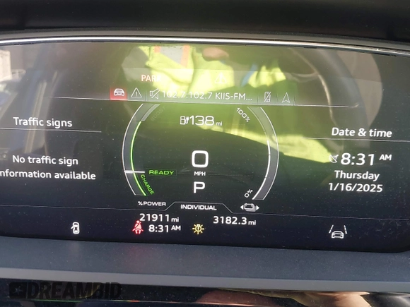 2023 Audi e-tron Chronos с VIN WA1VABGE7PB007536, выставлен на аукционе IAAI как лот 41317344 с пробегом 21 911 миль миль и . История ставок и продаж доступна на DreamBid. Изображение 7.