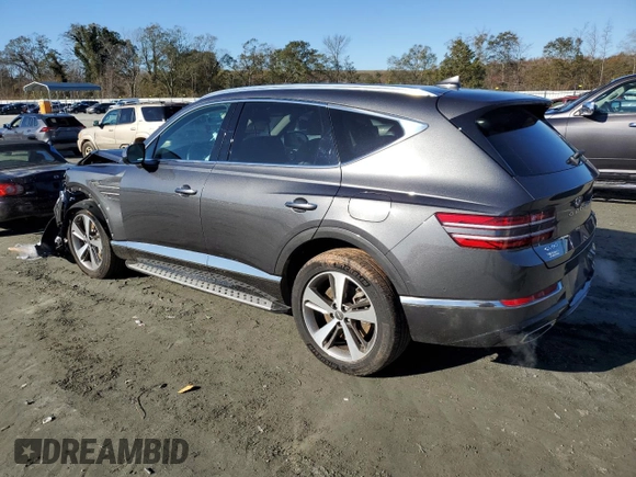 2022 Genesis GV80 Advanced Plus with VIN KMUHCESC4NU075604, listed as a Copart auction lot 81879594 with 34,330 mi miles and Salvage title. Bid and sale history available at DreamBid. Image 2.