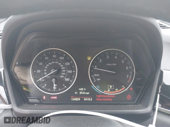 2017 BMW X1 xDrive28i with VIN WBXHT3C31H5F72958, listed as a IAAI auction lot 41782257 with 134,829 mi miles. Bid and sale history available at carsss.com. Image 7.