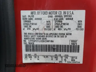 2002 Ford Super Duty F-250 XL with VIN 1FTNF21LX2EC88186, listed as a Copart auction lot 79945464 with 108,754 mi miles and Salvage Title. Bid and sale history available at carsss.com. Image 12.