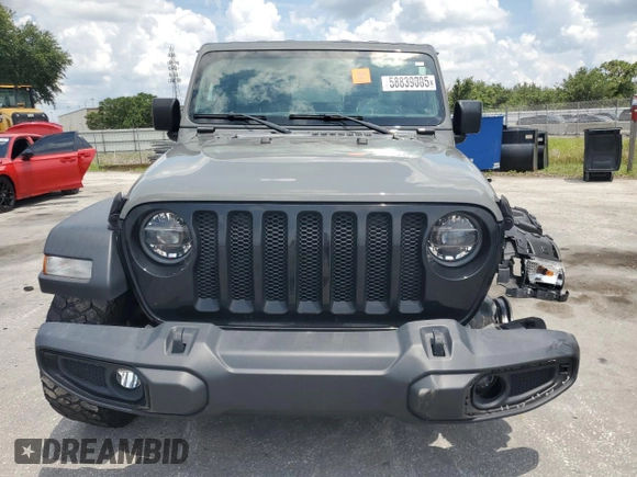 2020 Jeep Wrangler Unlimited Willys with VIN 1C4HJXDN7LW337975, listed as a Copart auction lot 58839085 with Not provided miles and Non repairable. Bid and sale history available at DreamBid. Image 5.