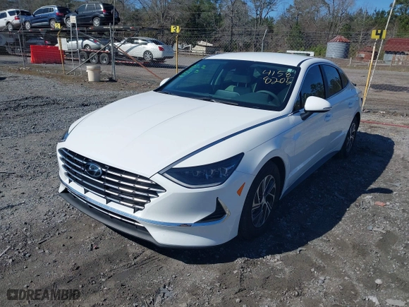 2023 Hyundai Sonata Hybrid Blue with VIN KMHL24JJ7PA069421, listed as a IAAI auction lot 41588205 with 9,650 mi miles. Bid and sale history available at carsss.com. Image 17.