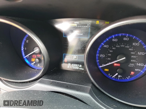 2015 Subaru Outback Premium with VIN 4S4BSAFC5F3306222, listed as a Copart auction lot 60861585 with 217,599 mi miles and Salvage title. Bid and sale history available at DreamBid. Image 9.