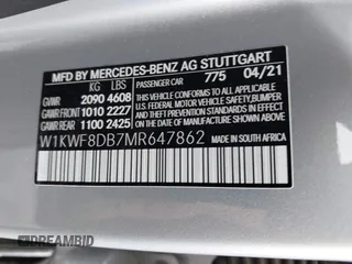 2021 Mercedes-Benz C 300 with VIN W1KWF8DB7MR647862, listed as a IAAI auction lot 42183785 with 29,462 mi miles and . Bid and sale history available at DreamBid. Image 9.