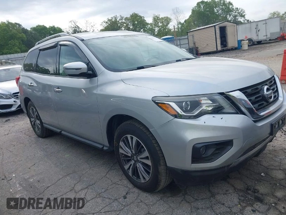 2017 Nissan Pathfinder SV with VIN 5N1DR2MM9HC648975, listed as a IAAI auction lot 42042921 with 125,057 mi miles. Bid and sale history available at carsss.com. Image 1.