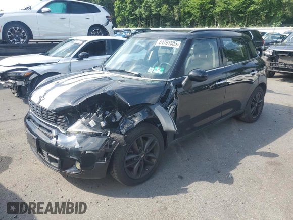 2012 MINI Countryman S with VIN WMWZC3C50CWM28043, listed as a Copart auction lot 64701505 with 166,819 mi miles and Salvage title. Bid and sale history available at DreamBid. Image 1.