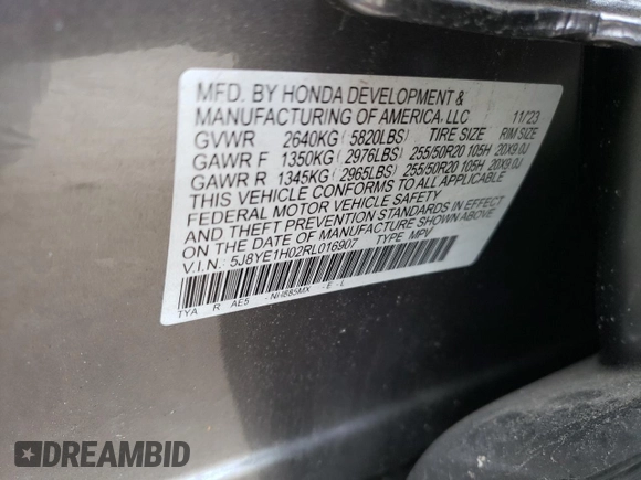 2024 Acura MDX w/A-Spec Package z VIN 5J8YE1H02RL016907, wystawiony jako Copart lot #48898775 z przebiegiem 24 992 mil mil oraz Szkoda całkowita • Salvage title. Historia ofert i sprzedaży dostępna na DreamBid. Obrazek 16.