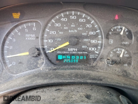 2001 Chevrolet Silverado 1500 LS with VIN 2GCEC19T211106262, listed as a Copart auction lot 51931045 with 206,099 mi miles and Salvage Title. Bid and sale history available at DreamBid. Image 9.