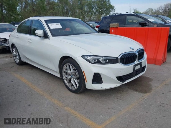 2025 BMW 3 Series 330i xDrive with VIN 3MW89CW00S8F11845, listed as a IAAI auction lot 42052983 with 4,879 mi miles. Bid and sale history available at carsss.com. Image 1.