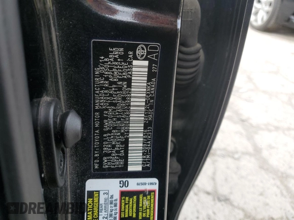 2014 Toyota Corolla L with VIN 2T1BURHE8EC188829, listed as a Copart auction lot 53887975 with 201,245 mi miles and Salvage title. Bid and sale history available at DreamBid. Image 12.