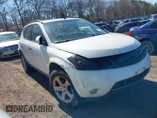 2003 Nissan Murano SL with VIN JN8AZ08T03W120105, listed as a IAAI auction lot 41778803 with 999,999 mi miles. Bid and sale history available at carsss.com. Image 1.