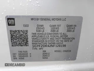 2022 Cadillac XT4 AWD Premium Luxury z VIN 1GYFZDR42NF128199, wystawiony jako IAAI lot #42522314 z przebiegiem 29 002 mil mil oraz . Historia ofert i sprzedaży dostępna na DreamBid. Obrazek 9.