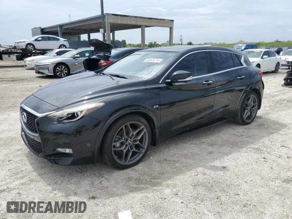 2018 Infiniti QX30 ESSENTIAL with VIN SJKCH5CP7JA046283, listed as a Copart auction lot 60801274 with 61,936 mi miles and Salvage Title. Bid and sale history available at carsss.com. Image 1.