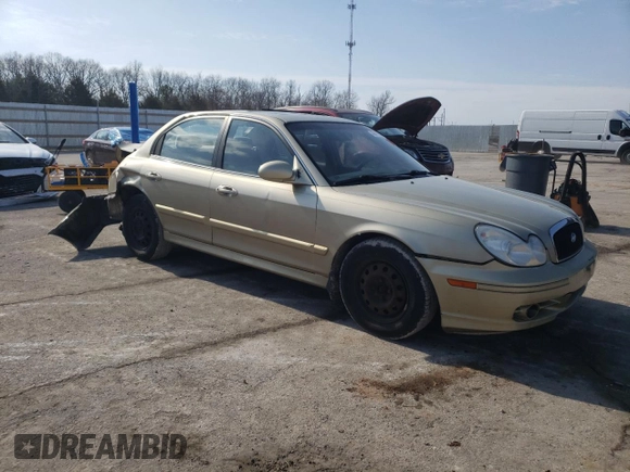 2002 Hyundai Sonata with VIN KMHWF25S42A656824, listed as a Copart auction lot 46411645 with 194,814 mi miles and Salvage Title. Bid and sale history available at carsss.com. Image 4.