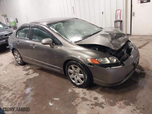 2007 Honda Civic Sdn LX with VIN 2HGFA165X7H311345, listed as a IAAI auction lot 41347507 with 109,411 mi miles. Bid and sale history available at carsss.com. Image 1.