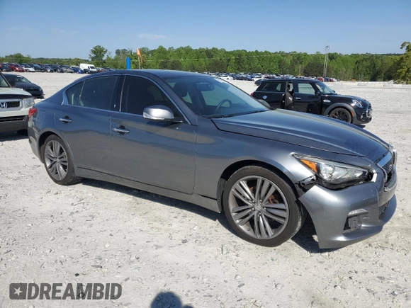 2014 Infiniti Q50 Sport with VIN JN1BV7AR4EM680570, listed as a Copart auction lot 52192845 with 149,060 mi miles and Salvage Title. Bid and sale history available at carsss.com. Image 4.