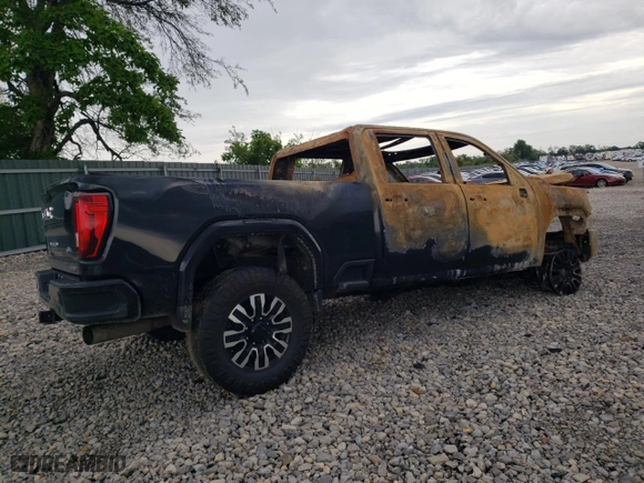 2021 GMC Sierra 2500HD AT4 with VIN 1GT49PEY3MF130131, listed as a Copart auction lot 60839854 with 0 mi miles and Non Repairable. Bid and sale history available at carsss.com. Image 3.