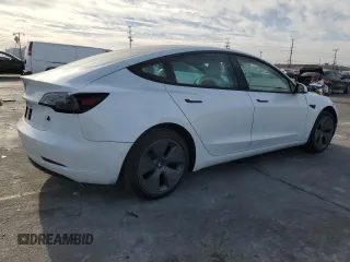 2021 Tesla Model 3 Standard Range Plus with VIN 5YJ3E1EA0MF858839, listed as a Copart auction lot 43784445 with 109,772 mi miles and Salvage Title. Bid and sale history available at DreamBid. Image 3.