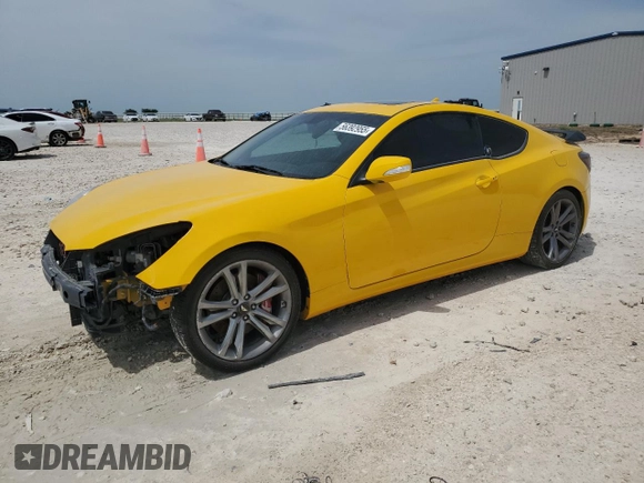 2011 Hyundai Genesis Coupe Grand Touring with VIN KMHHU6KHXBU047184, listed as a Copart auction lot 56392955 with 107,148 mi miles and Salvage title. Bid and sale history available at DreamBid. Image 1.