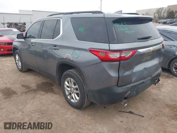 2019 Chevrolet Traverse LT Cloth with VIN 1GNERGKW1KJ245786, listed as a IAAI auction lot 41790476 with 93,445 mi miles and . Bid and sale history available at DreamBid. Image 3.