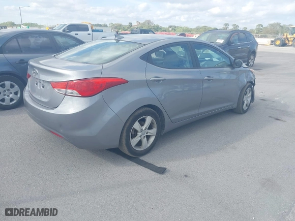 2013 Hyundai Elantra GLS PZEV with VIN KMHDH4AE9DU680860, listed as a IAAI auction lot 41068349 with 74,687 mi miles. Bid and sale history available at carsss.com. Image 4.