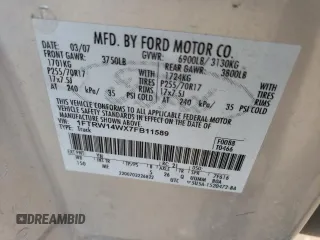 2007 Ford F-150 XLT with VIN 1FTRW14WX7FB11589, listed as a Copart auction lot 53151383 with 244,518 mi miles and Clean title. Bid and sale history available at DreamBid. Image 12.