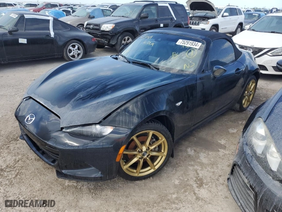 2022 Mazda MX-5 Miata Grand Touring with VIN JM1NDAD70N0508239, listed as a Copart auction lot 75291934 with NaN miles and Non Repairable. Bid and sale history available at carsss.com. Image 1.